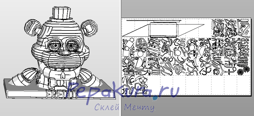 Чертеж аниматроника фредди