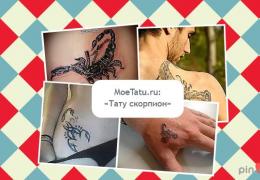 Tetovaža škorpiona - značenje: opće, vojno i kriminalno + fotografije i skice