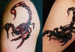 Що означає татуювання скорпіон: значення та фото