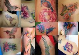 Tetovaža kolibrića: što će vam reći svijetla ptica na tijelu